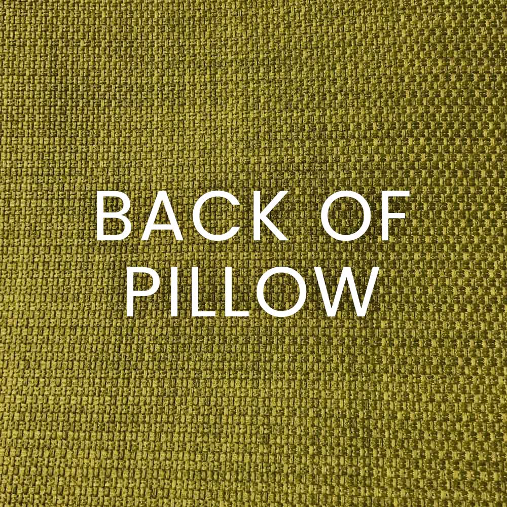 Citron-colored 24x24 pillow with textured fabric and chevron embroidery