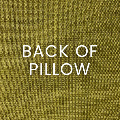 Citron-colored 24x24 pillow with textured fabric and chevron embroidery
