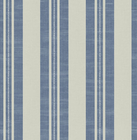 Seabrook Designs  Linen Stripe Kids & Nursery Contemporary Denim , Soft Gray   - DA60400