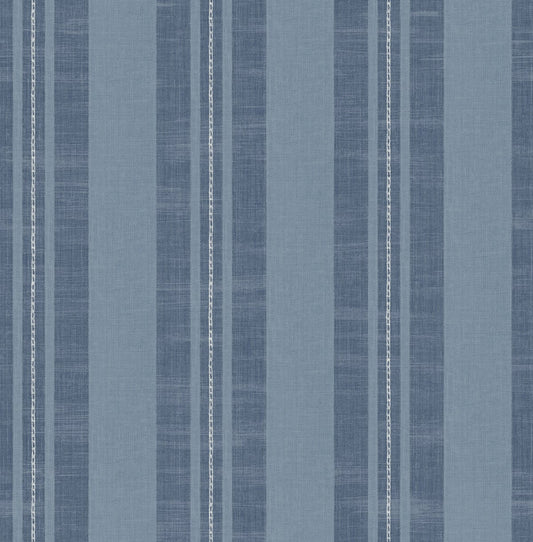 Seabrook Designs  Linen Stripe Kids & Nursery Contemporary Sky Blue , Denim   - DA60402