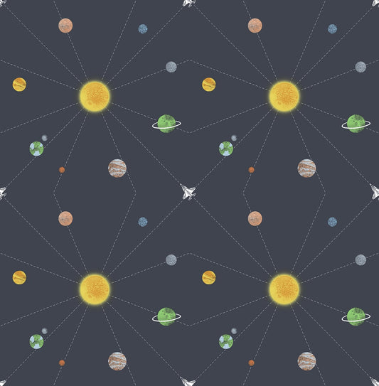 Seabrook Designs  Connecting Space Kids & Nursery Contemporary Midnight Blue   - DA60600