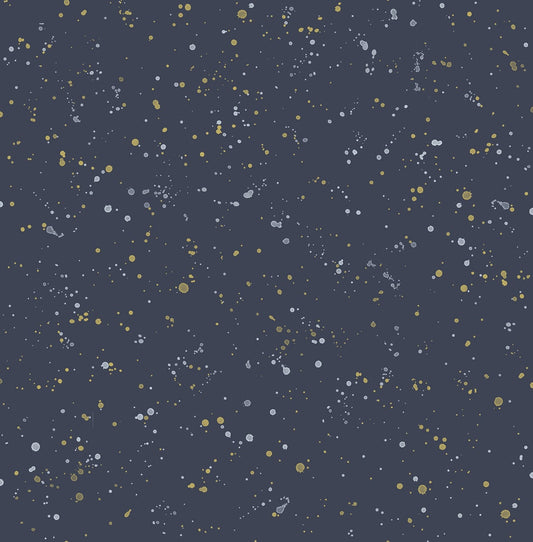 Seabrook Designs  Paint Splatter Kids & Nursery Contemporary Navy , Metallic Gold   - DA60802