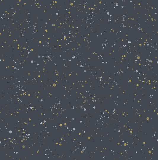 Seabrook Designs  Paint Splatter Kids & Nursery Contemporary Midnight Blue , Metallic Gold   - DA60810