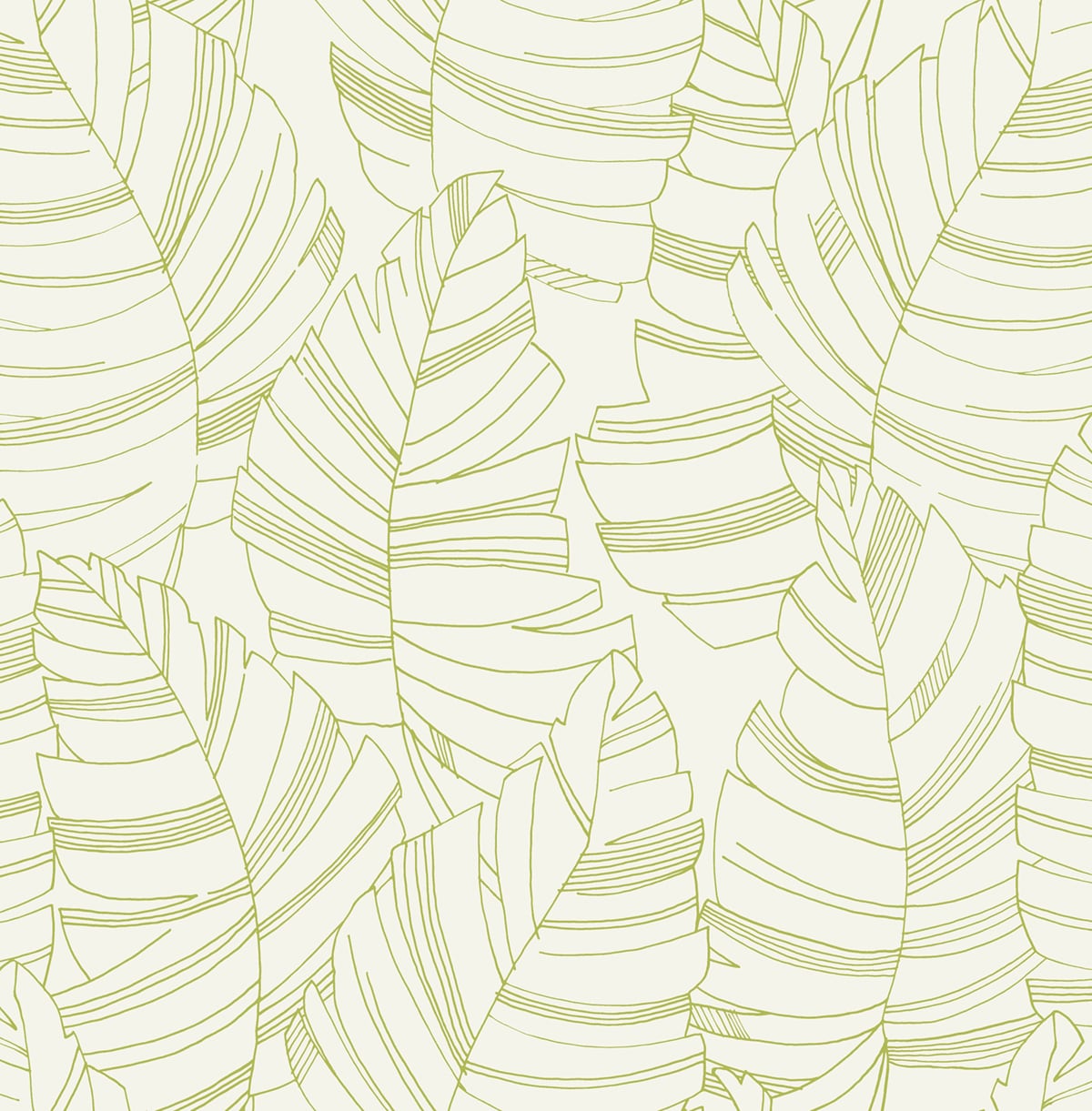 Seabrook Designs  Jungle Leaves Kids & Nursery Contemporary Green Apple   - DA61404