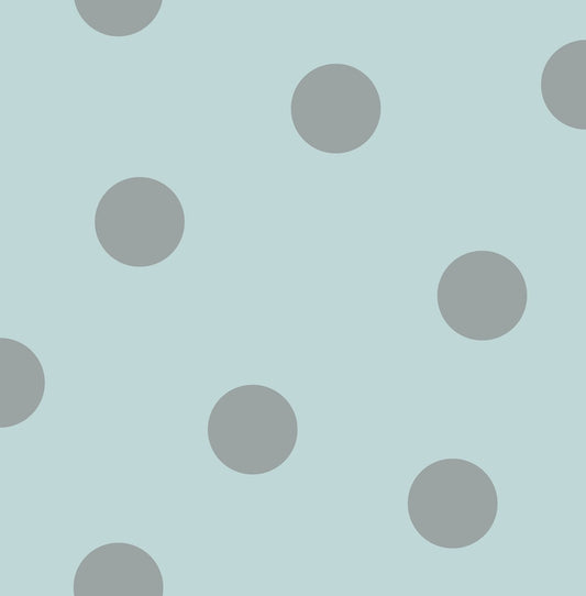 Seabrook Designs  Dots Kids & Nursery Contemporary Teal , Metallic Silver   - DA61604
