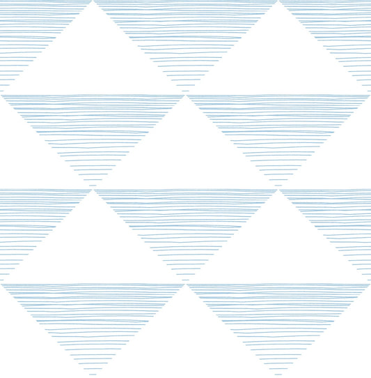 Seabrook Designs  Geo Stripe Kids & Nursery Contemporary Sky Blue   - DA61901