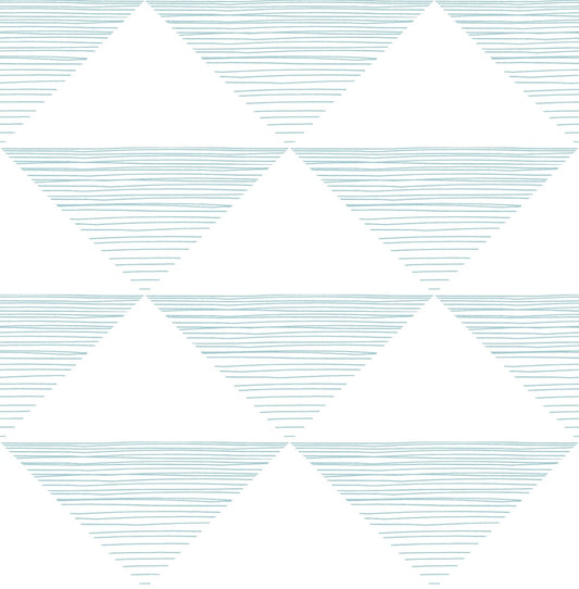 Seabrook Designs  Geo Stripe Kids & Nursery Contemporary Teal   - DA61909