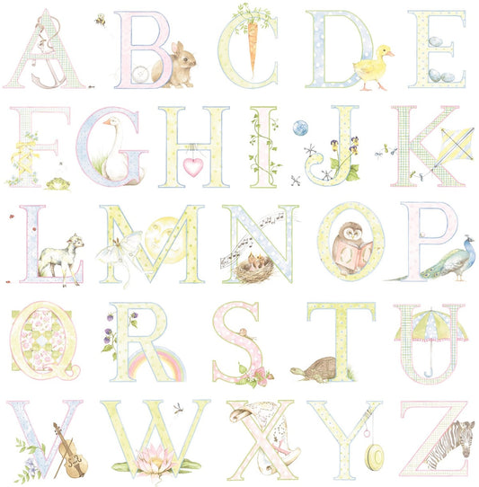 Seabrook Designs  Alphabet Kids & Nursery Contemporary Pastel   - DA62001