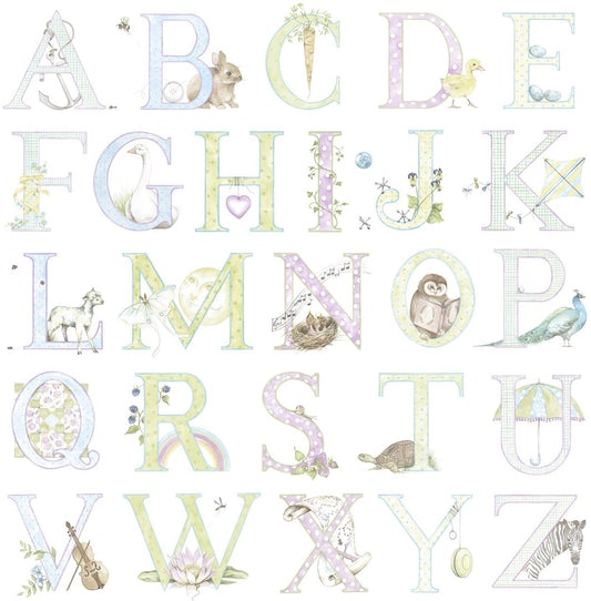 Seabrook Designs  Alphabet Kids & Nursery Contemporary Light Pastel   - DA62009