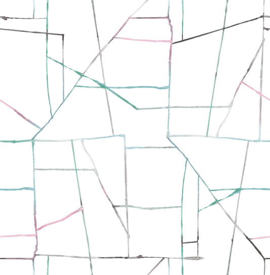 Seabrook Designs  Geo Creative Kids & Nursery Contemporary Pink, Teal, , Gray   - DA62104