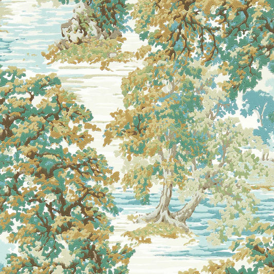SANDERSON Ancient Canopy Wallpaper Leaves , Trees Moss  Surface- Printed Wallpaper - DABW217221