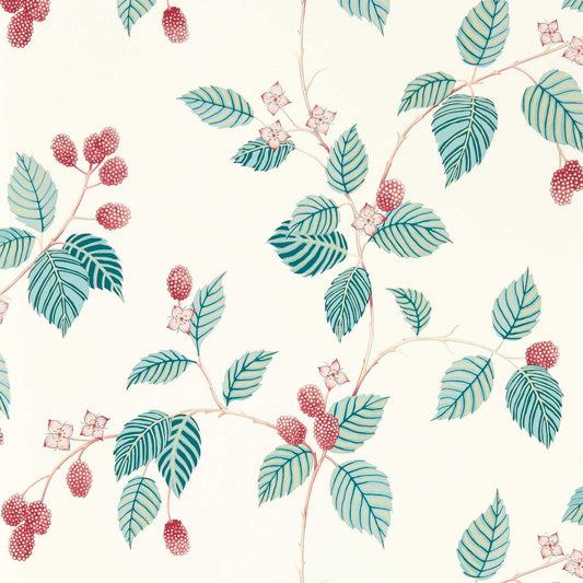 SANDERSON Rubus Wallpaper Leaves , Trees Raspberry  Gravure Printed Wallpaper - DABW217228