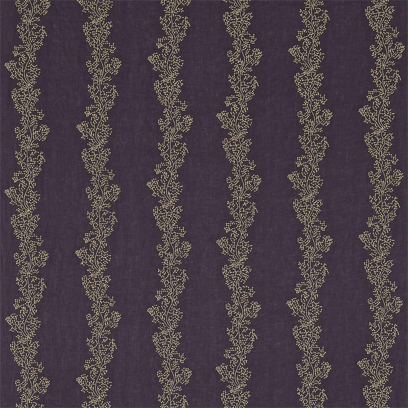 SANDERSON OUTLET Sparkle Coral (Embroidery) Fabric Stripes Gold,Purple   - DAEG232975