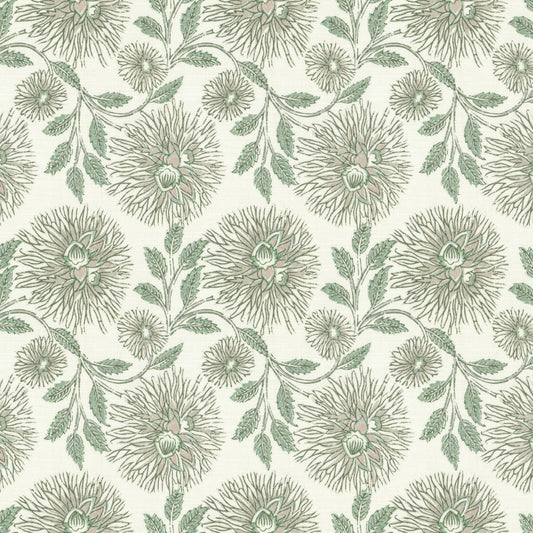 STOUT TEXTILES  MULTIPURPOSE,PRINT TRANSITIONAL,, FLORAL ALOE   - DAHL-1