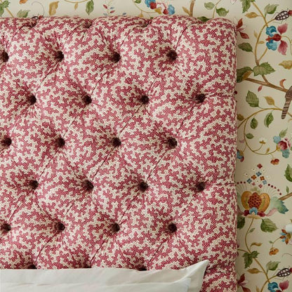 Sanderson Pinetum Prints fabric in Damson featuring detailed botanical pattern on cotton-linen textile for upholstery, curtains, blinds, cushions, and custom home décor from Primoends.