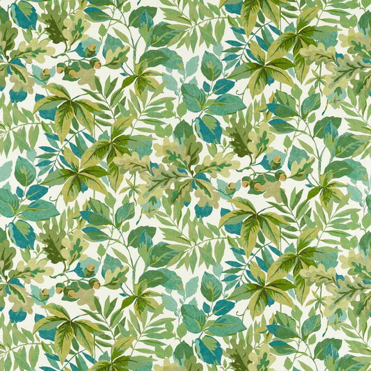 SANDERSON Robin?s Wood Fabric Leaves , Trees Forest Green,Sap Green   - DARF227058