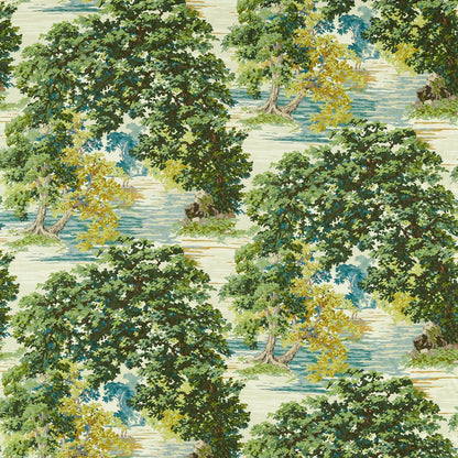 SANDERSON Ancient Canopy Fabric Leaves , Trees Sap Green   - DARF227070