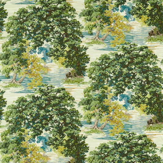 SANDERSON Ancient Canopy Fabric Leaves , Trees Sap Green   - DARF227070
