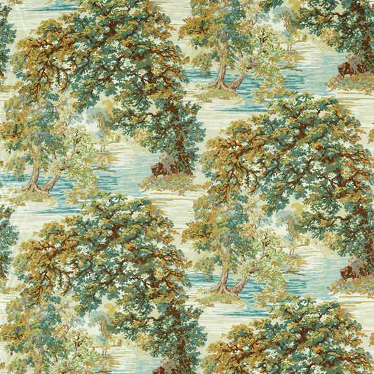 SANDERSON Ancient Canopy Fabric Leaves , Trees Moss   - DARF227071