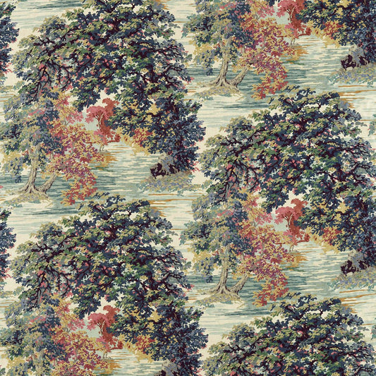 SANDERSON Ancient Canopy Fabric Leaves , Trees Forest Green   - DARF227072