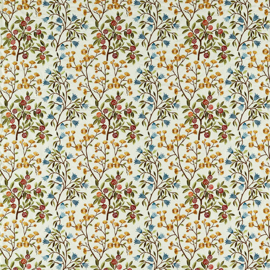 SANDERSON Foraging Embroidery Fabric Contemporary, Floral Rowan Berry   - DARF237314