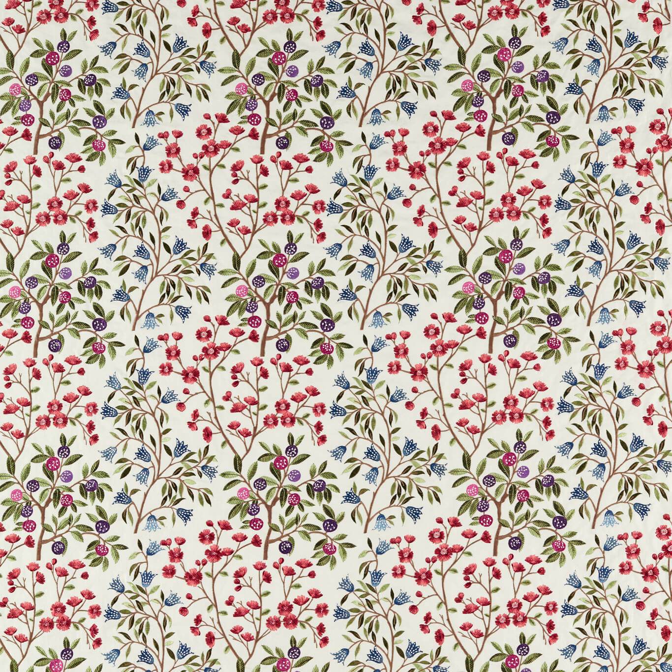 SANDERSON Foraging Embroidery Fabric Contemporary, Floral Meadow Violet   - DARF237315