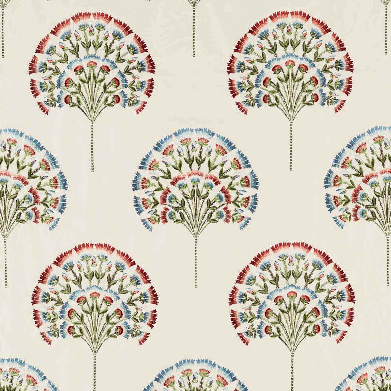 SANDERSON Wild Tulip Fabric Contemporary, Floral Cranberry,Ivory   - DARF237318