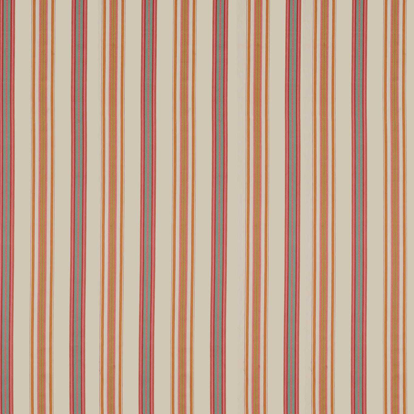 SANDERSON Valley Stripe Fabric Stripes Rowan Berry,Cream   - DARF237329