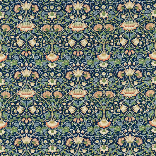 MORRIS & CO Lodden Fabric Damasks Indigo,Mineral   - DARP222521