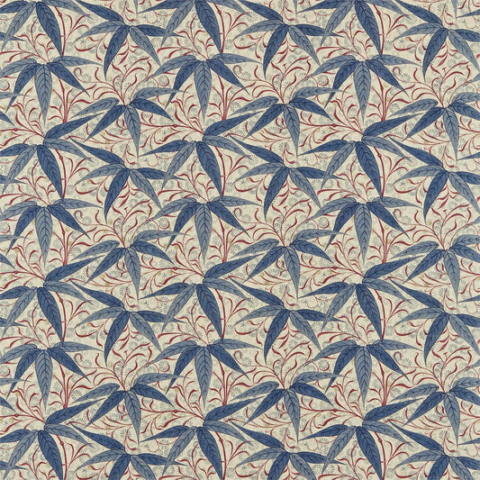 MORRIS & CO Bamboo Fabric Leaves , Trees Indigo,Woad   - DARP222528
