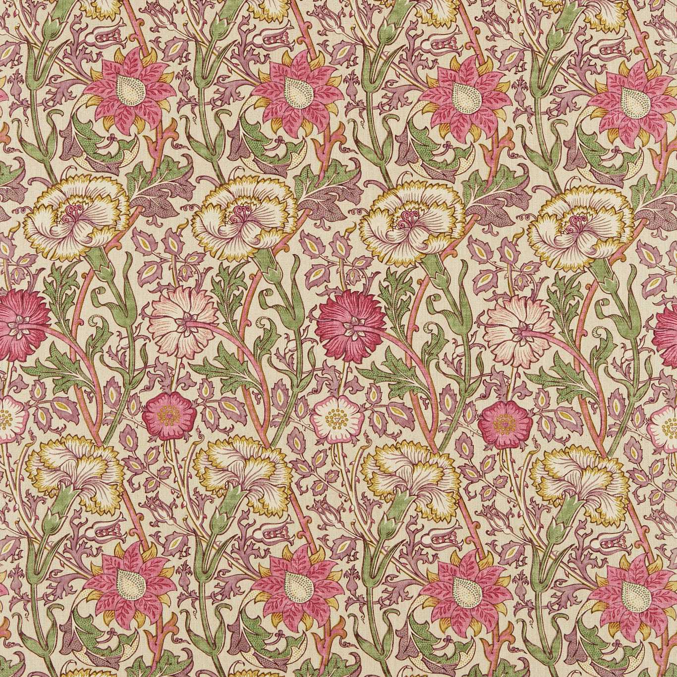 MORRIS & CO Pink & Rose Fabric Contemporary, Floral Manilla,Wine   - DARP222529