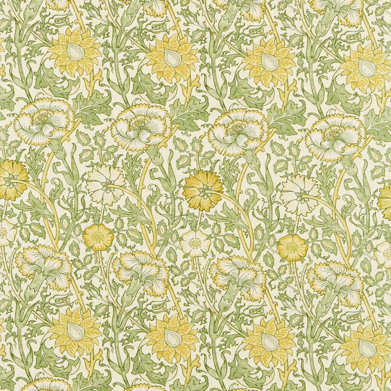 MORRIS & CO Pink & Rose Fabric Contemporary, Floral Cowslip,Fennel   - DARP222530