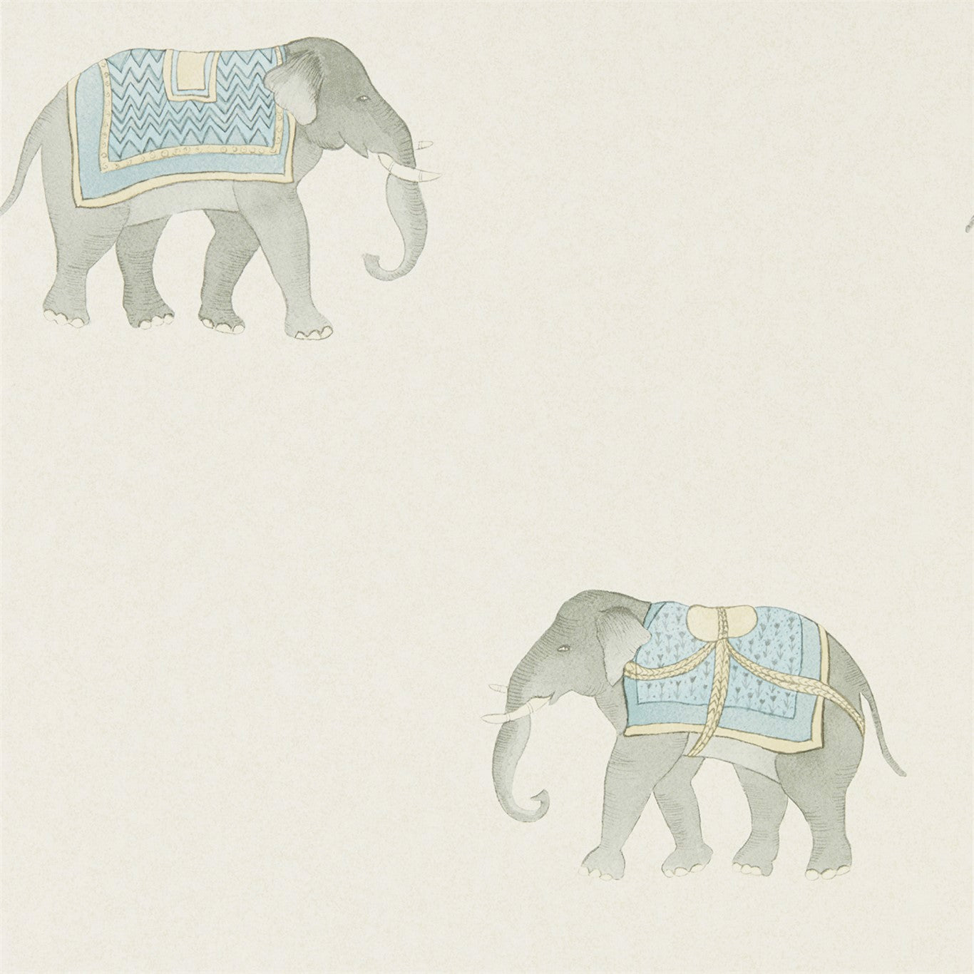 SANDERSON India Wallpaper Animals Wedgwood,Cream  Gravure Printed Wallpaper - DART216332