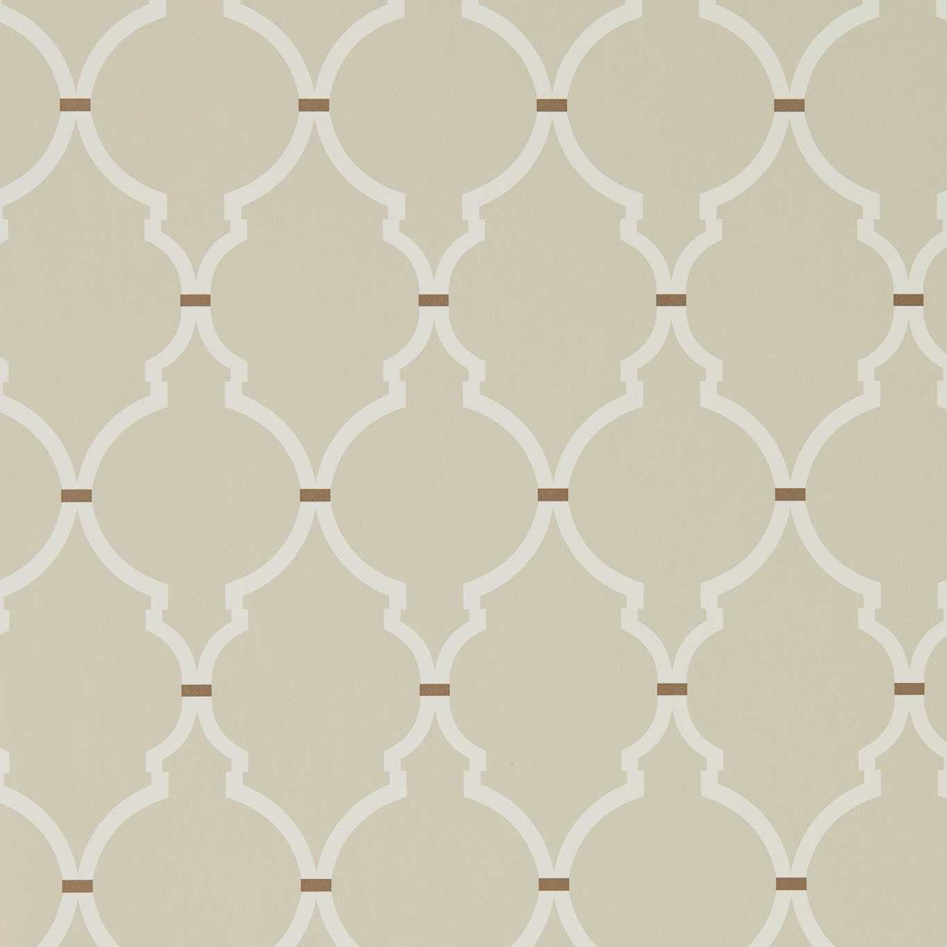 SANDERSON Empire Trellis  Wallpaper Geometric Linen,Cream  Rotary Printed Wallpaper - DART216337