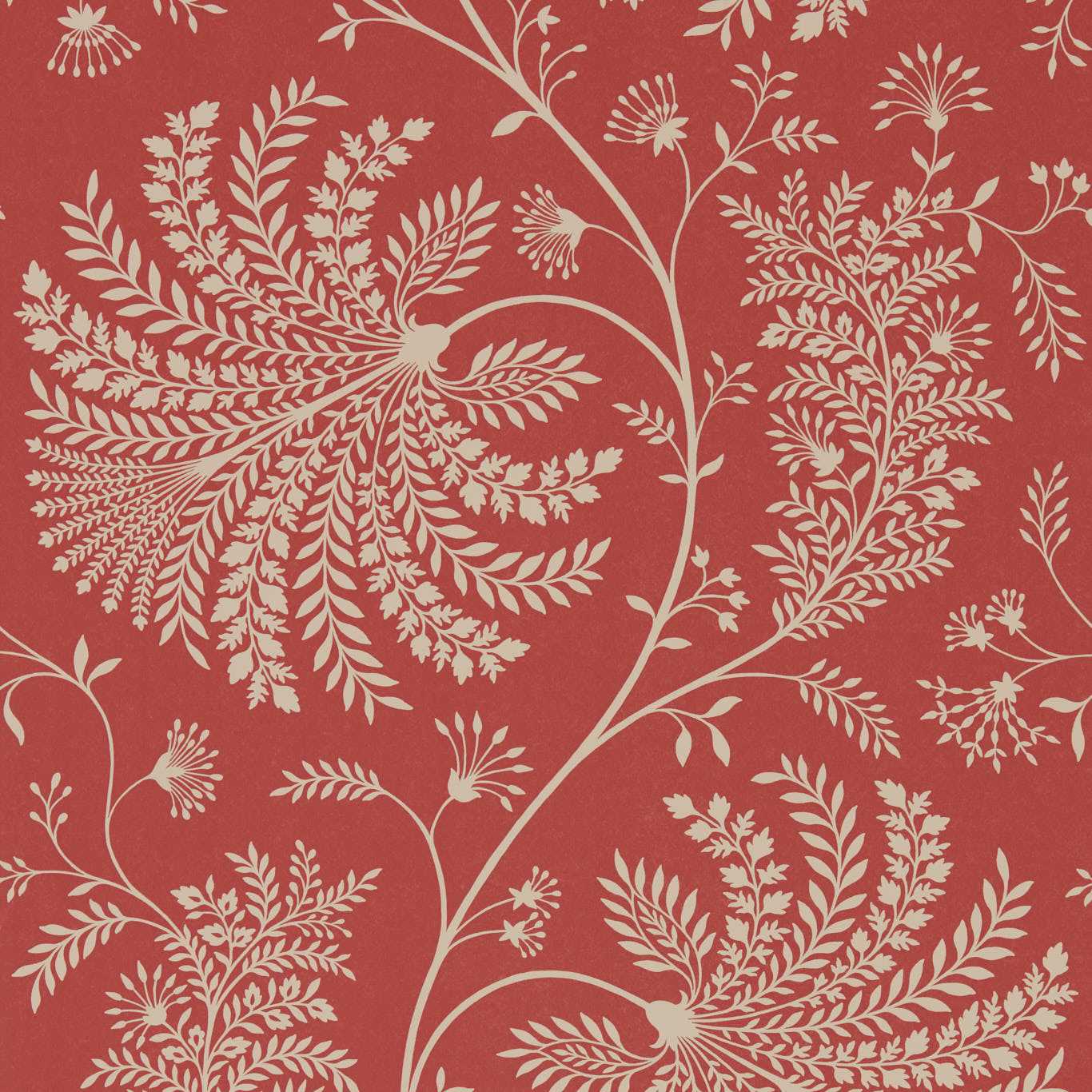 SANDERSON Mapperton  Wallpaper Leaves , Trees Russet,Cream  Rotary Printed Wallpaper - DART216339