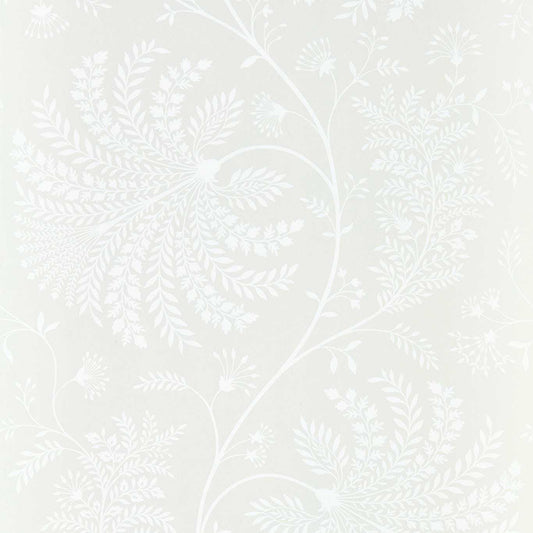 SANDERSON Mapperton  Wallpaper Leaves , Trees Chalk  Rotary Printed Wallpaper - DART216343