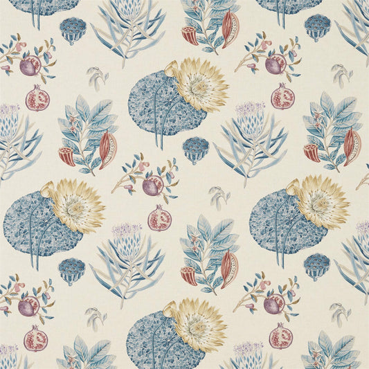SANDERSON Lily Bank  Fabric Contemporary, Floral Ruby,Indigo   - DART226302