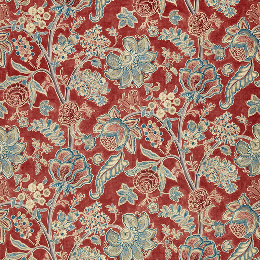 SANDERSON Shalimar  Fabric Classic Floral Ruby,Teal   - DART226320
