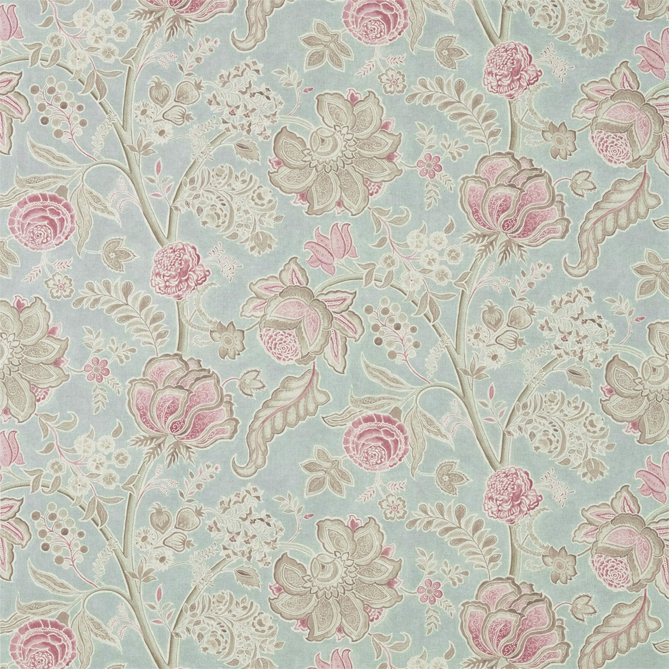 SANDERSON Shalimar  Fabric Classic Floral Porcelain,Orchid   - DART226324