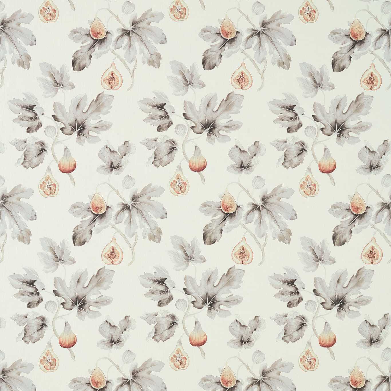 SANDERSON Fig Harvest  Fabric Leaves , Trees Sepia,Grey   - DART226326