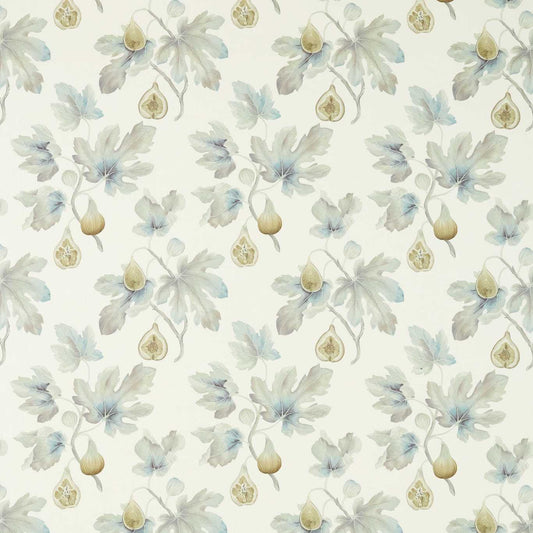 SANDERSON Fig Harvest  Fabric Leaves , Trees Wedgwood,Chalk   - DART226328