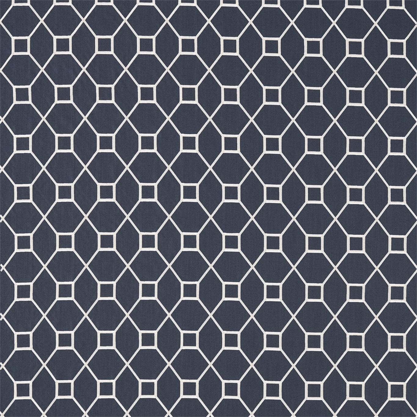 SANDERSON Baroque Trellis  Fabric Geometric Indigo   - DART236356