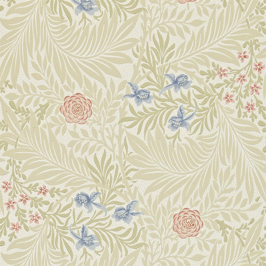 MORRIS & CO Larkspur Wallpaper Contemporary, Floral Manilla,Old Rose  Surflex-Printed Wallpaper - DARW212557