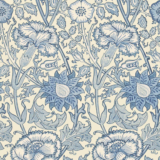 MORRIS & CO Pink & Rose Wallpaper Contemporary, Floral Indigo  Gravure Printed Wallpaper - DARW212567
