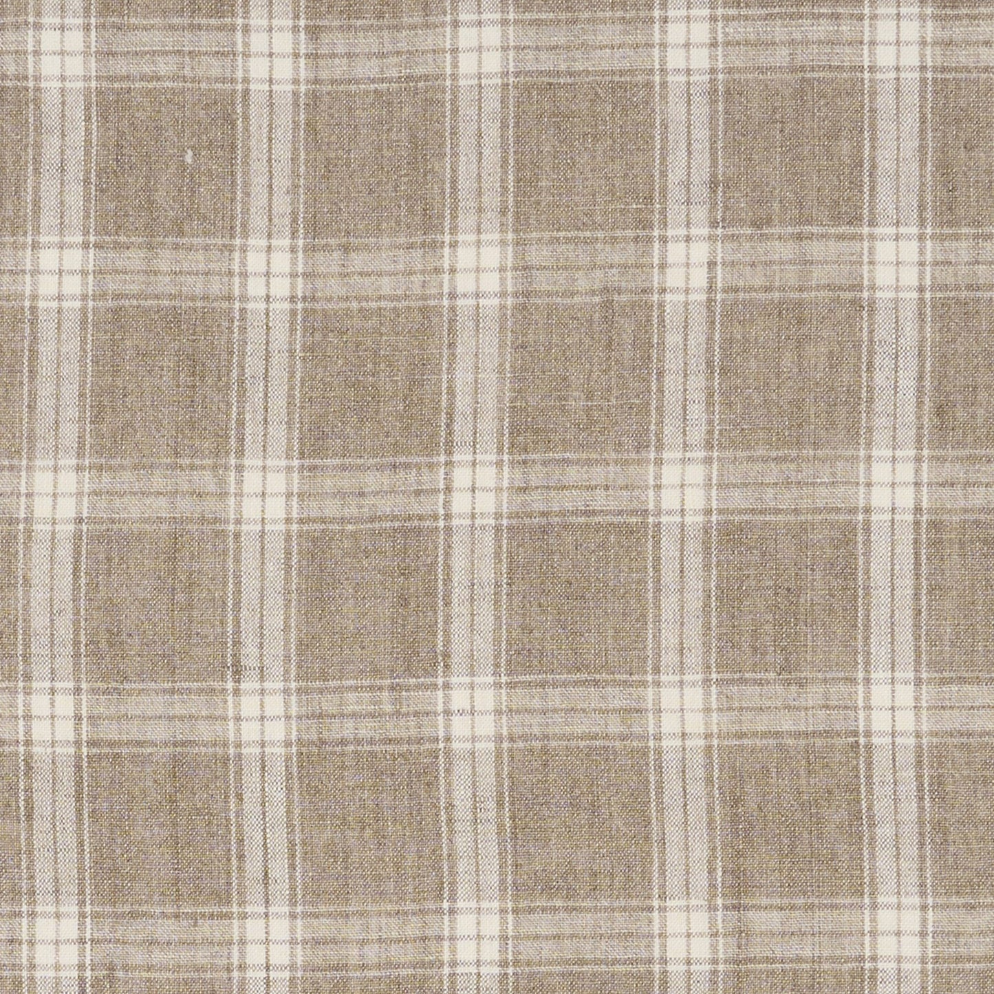 JF Fabrics DAX 38 Fabric Plaid, Classic Brown, Cream  Linen - 9284438 J9391