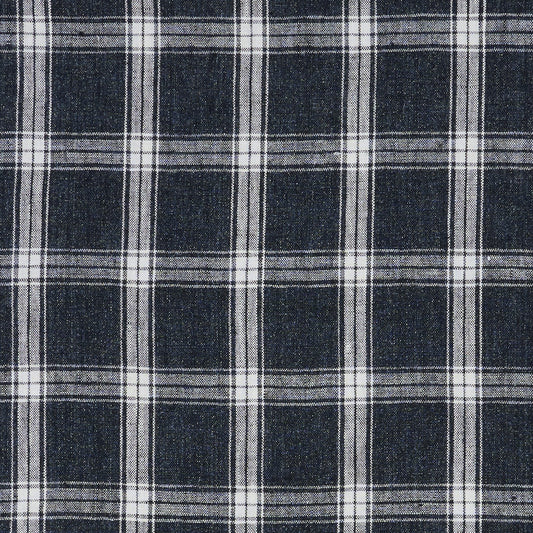 JF Fabrics DAX 98 Fabric Plaid, Classic Charcoal, White  Linen - 9284498 J9391
