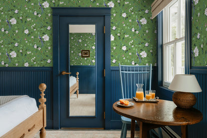 Daisy Bennett Designs  Chinoiserie Bird Vine Chinoiserie Transitional Green   - DB20804