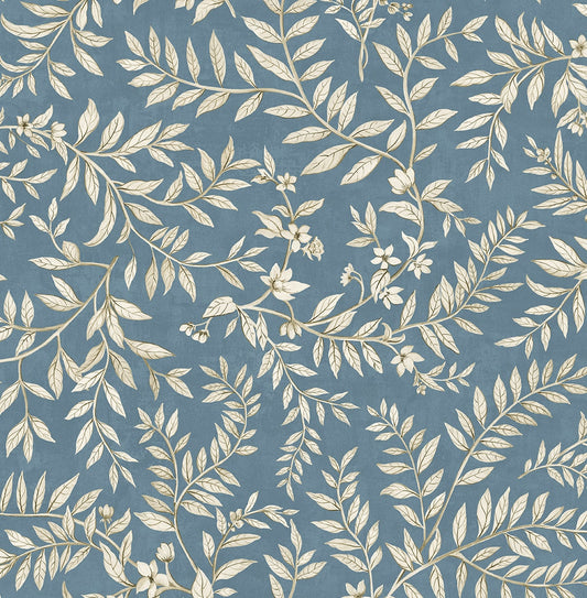 Daisy Bennett Designs  Vining Leaf Trail Botanical Transitional Blue   - DB20902