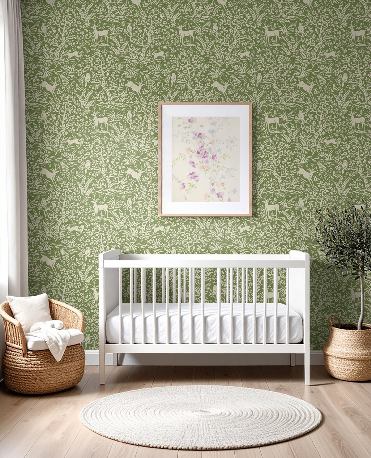 Daisy Bennett Designs  Scandi Forest Animal Print Transitional Green   - DB21004