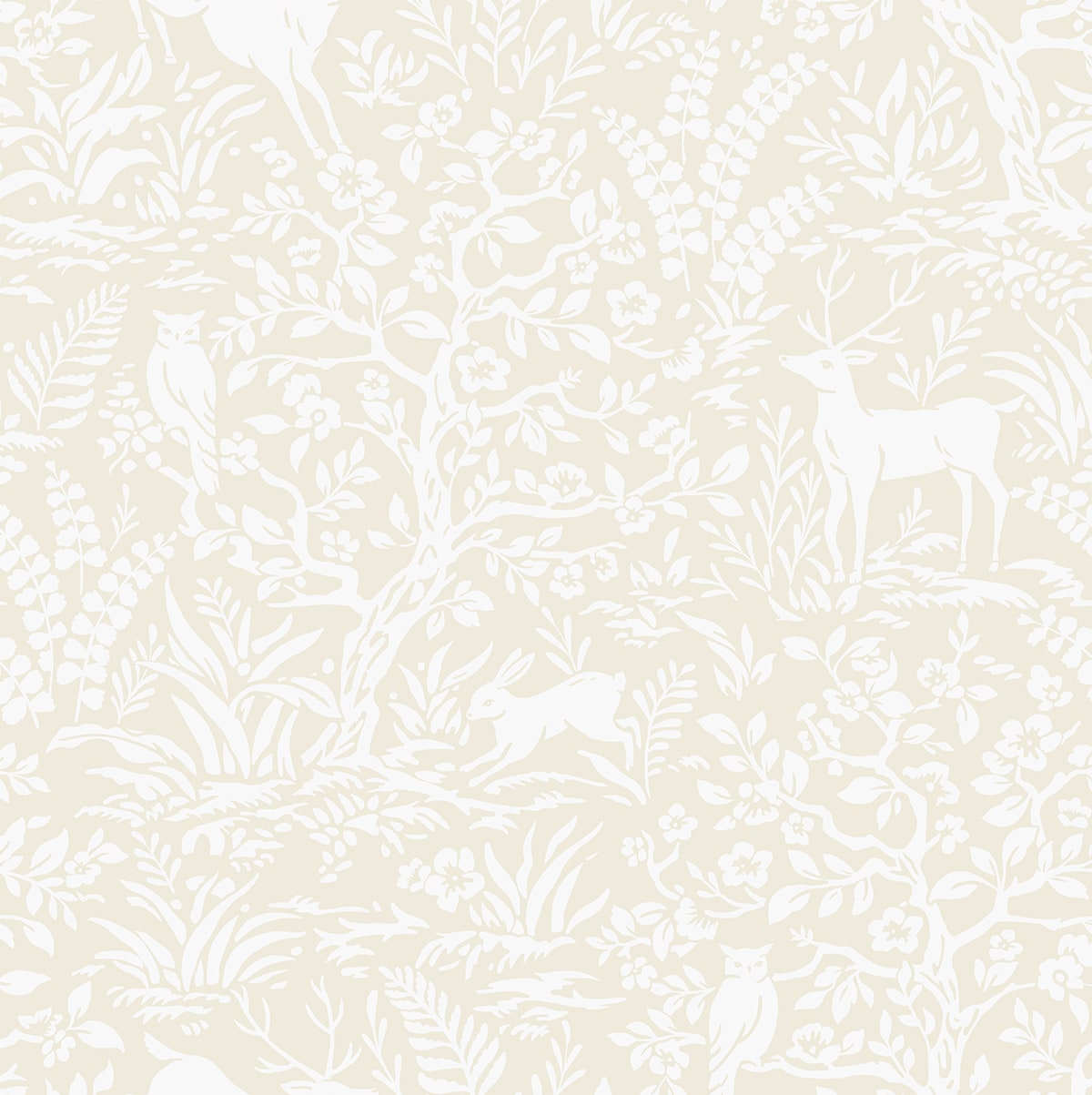 Daisy Bennett Designs  Scandi Forest Animal Print Transitional Beige   - DB21005
